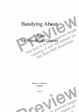 page one of Bandying About - A Suite for Woodwind Quartet