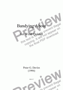 page one of Bandying About - A Suite for Wind Quintet