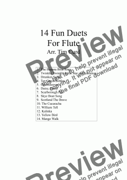 page one of 14 Fun Duets For Flute