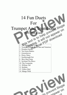 page one of 14 Fun Duets For Trumpet and Trombone