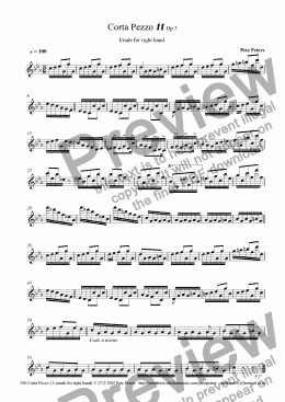page one of Corta Pezzo 11 (etude for right hand)