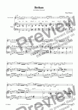 page one of Bethan [rec / flute]