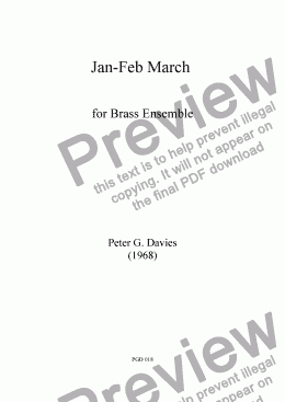 page one of Jan-Feb March for Brass Ensemble