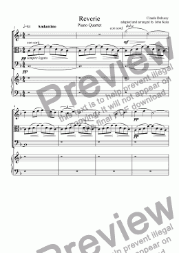 page one of Reverie (piano quartet)