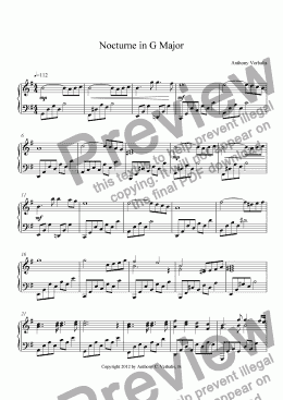 page one of Nocturne in G Major