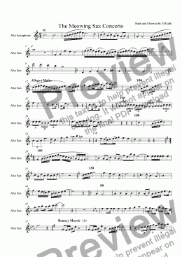 page one of The Meowing Sax Concerto