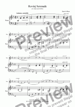 page one of Rovinj Serenade