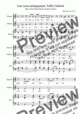 page one of Last verse arrangement: Tallis’ Ordinal