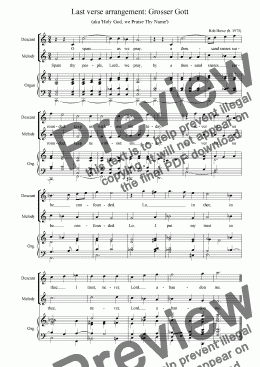 page one of Last verse arrangement: Grosser Gott