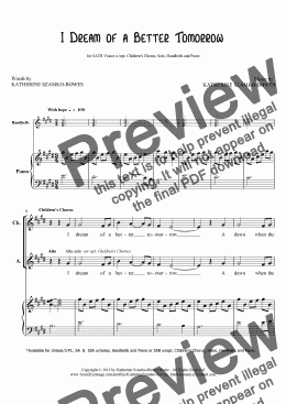 page one of I Dream of a Better Tomorrow (SATB)