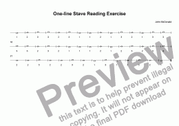page one of One-line Stave Reading Exercise