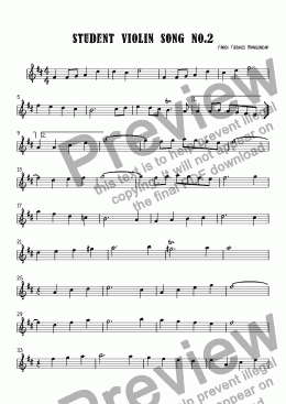 page one of Student Violin Song No.2