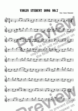 page one of Violin Student Song No.7