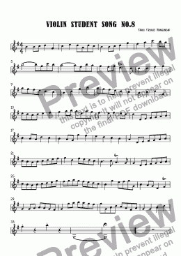 page one of Violin Student Song No.8