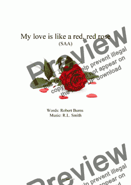 page one of My love is like a red, red rose (SAA)