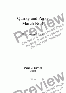 page one of Quirky and Perky March No.1 for Bassoon and Piano