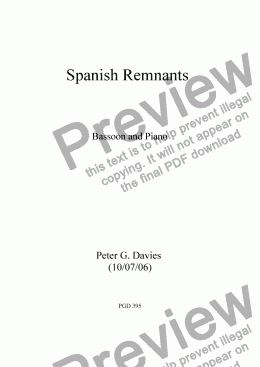 page one of Spanish Remnants for Bassoon and Piano