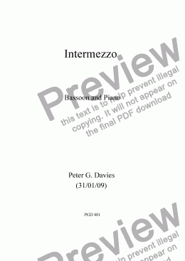 page one of Intermezzo for Bassoon and Piano