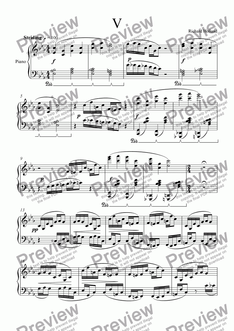 page one of V (Melody / Finale)