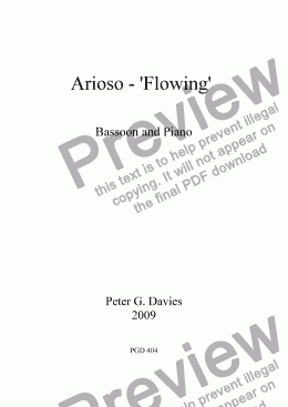 page one of Arioso - "Flowing" for Bassoon and Piano