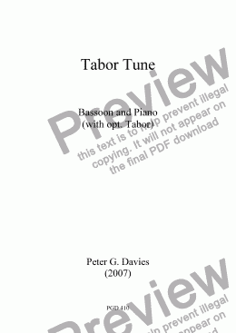 page one of Tabor Tune for Bassoon and Piano