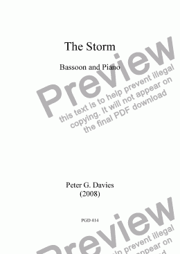 page one of The Storm for Bassoon and Piano