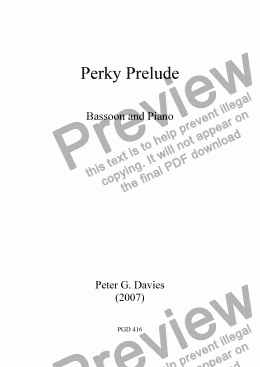 page one of Perky Prelude for Bassoon and Piano