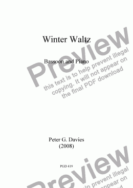 page one of Winter Waltz for Bassoon and Piano