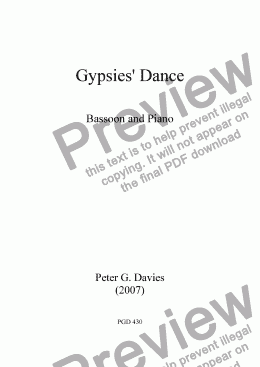 page one of Gypsies’ Dance for Bassoon and Piano