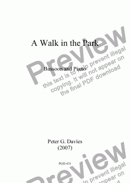 page one of A Walk in the Park for Bassoon and Piano