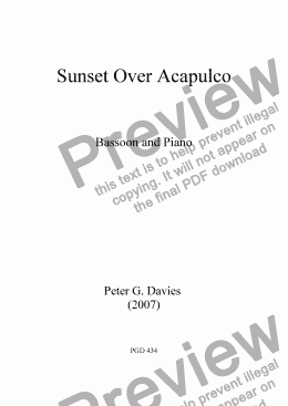 page one of Sunset Over Acapulco for Bassoon and Piano
