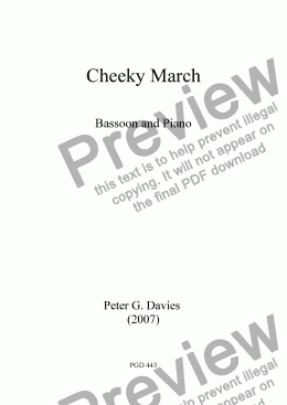 page one of Cheeky March for Bassoon and Piano