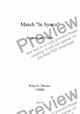page one of March "In Synco" for Bassoon and Piano