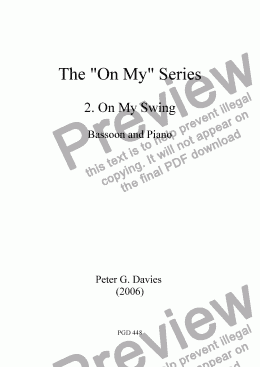 page one of The "On My" Series 2. On My Swing for Bassoon and Piano