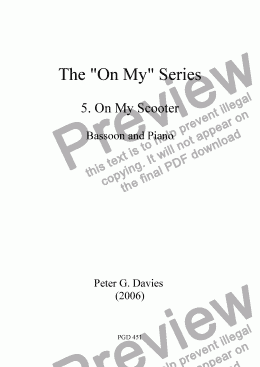 page one of The "On My" Series 5. On My Scooter for Bassoon and Piano