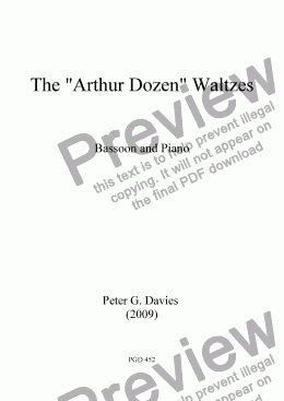 page one of The "Arthur Dozen" Waltzes 1. Opening Waltz for Bassoon and Piano