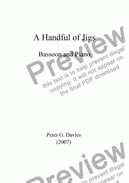 page one of A Handful of Jigs No.1 Tom’s Thumb Jig for Bassoon and Piano