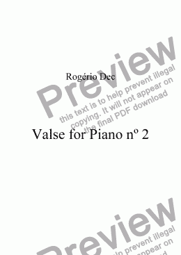 page one of Valse for Piano nº 2