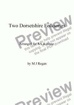 page one of Two Dorsetshire Folksongs