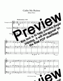 page one of Cailin Mo Ruinsa (Brass Trio)