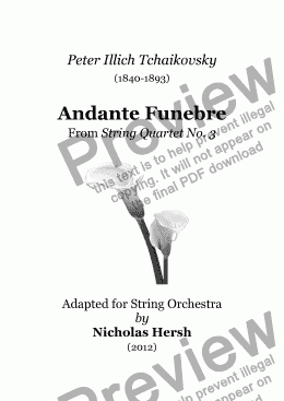 page one of Andante Funebre