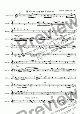 page one of The Meowing Sax Concerto