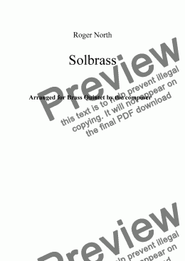 page one of Solbrass