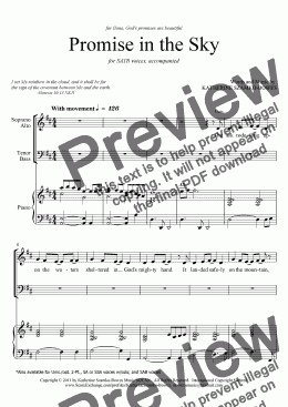 page one of Promise in the Sky (SATB)