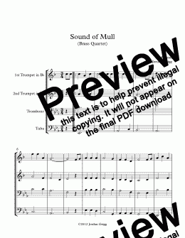 page one of Sound of Mull (Brass Quartet)