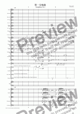page one of 第一交响曲 Symphony No.1