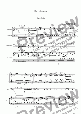 page one of Alessandro Scarlatti: Salve Regina per due violini, soprano, contralto e B.C.
