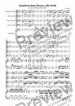 page one of Jauchzet dem Herrn, alle Welt (Bach)