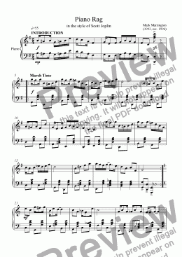 page one of Piano Rag