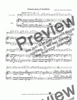 page one of Sonata para el trombón